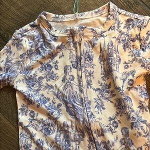 Posh Peanut Blue and White Ornate Footies